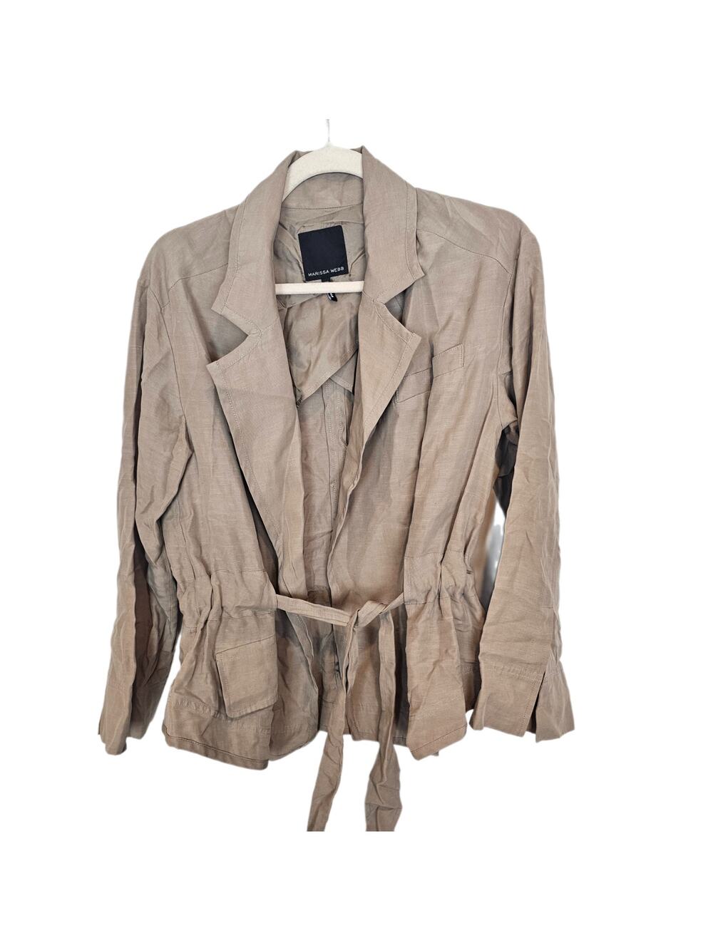 Marissa Webb Linen Jacket XS Lagenlook Safari Coastal Quiet Luxury Designer